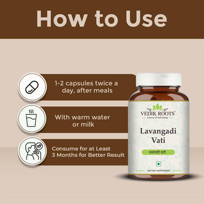 Lavangadi Vati - For Relieving Nasal Congestion | Ayurvedic Supplement For Respiratory Issues | Support Healthy Digestion 120 Tab (Pack-1)