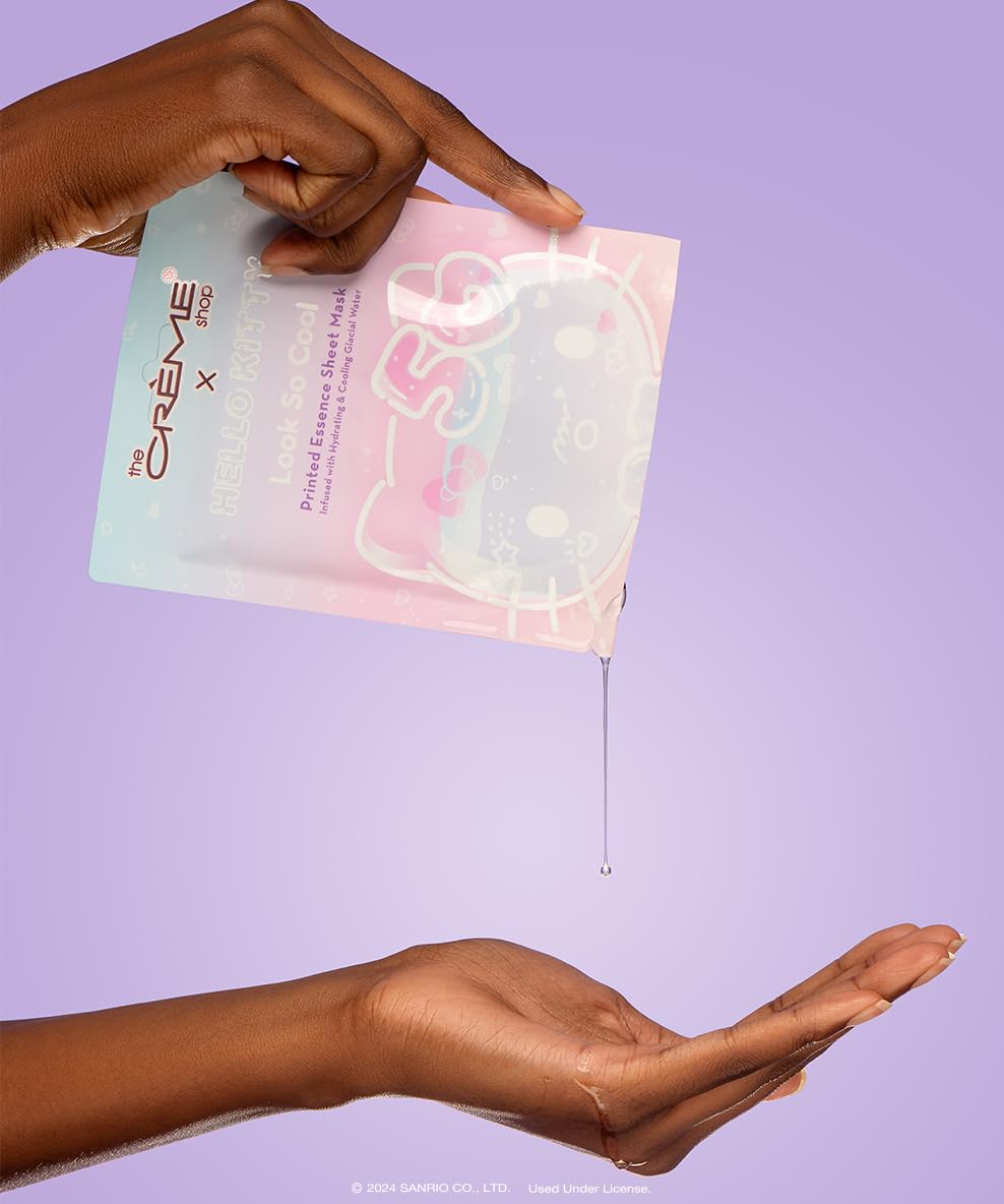 The Crème Shop x Hello Kitty Feel So Clear Printed Essence Sheet Mask, Clarifying and Hydrating Face Mask with Tea Tree and Hyaluronic Acid - 50th Year Anniversary Limited Edition (Pack of 1)