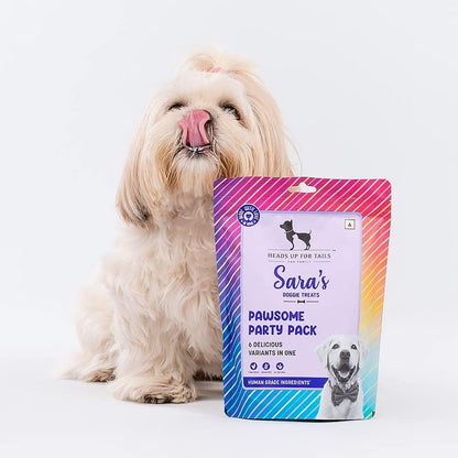 Sara's Party Pack - an Assortment of Sara’s Treats - 200gm | No Preservatives | No Artificial Colours Added | Grain-Free | 100% Natural and Farm Fresh Ingredients | Dogs Treats