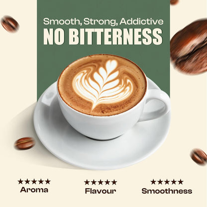 Evora Greens Herbal Instant Coffee | Arabica & Robusta Blend with Functional Herbs | Smooth Strong Taste | Hot & Black Coffee | Makes ~50 Cups | 100g Glass Jar
