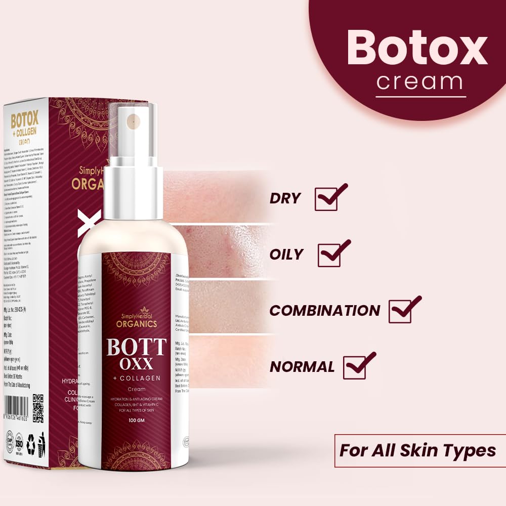 Simply Herbal Collagen Face Cream, Anti-Ageing Skincare with Natural Ingredients, Reduces Fine Lines and Wrinkles