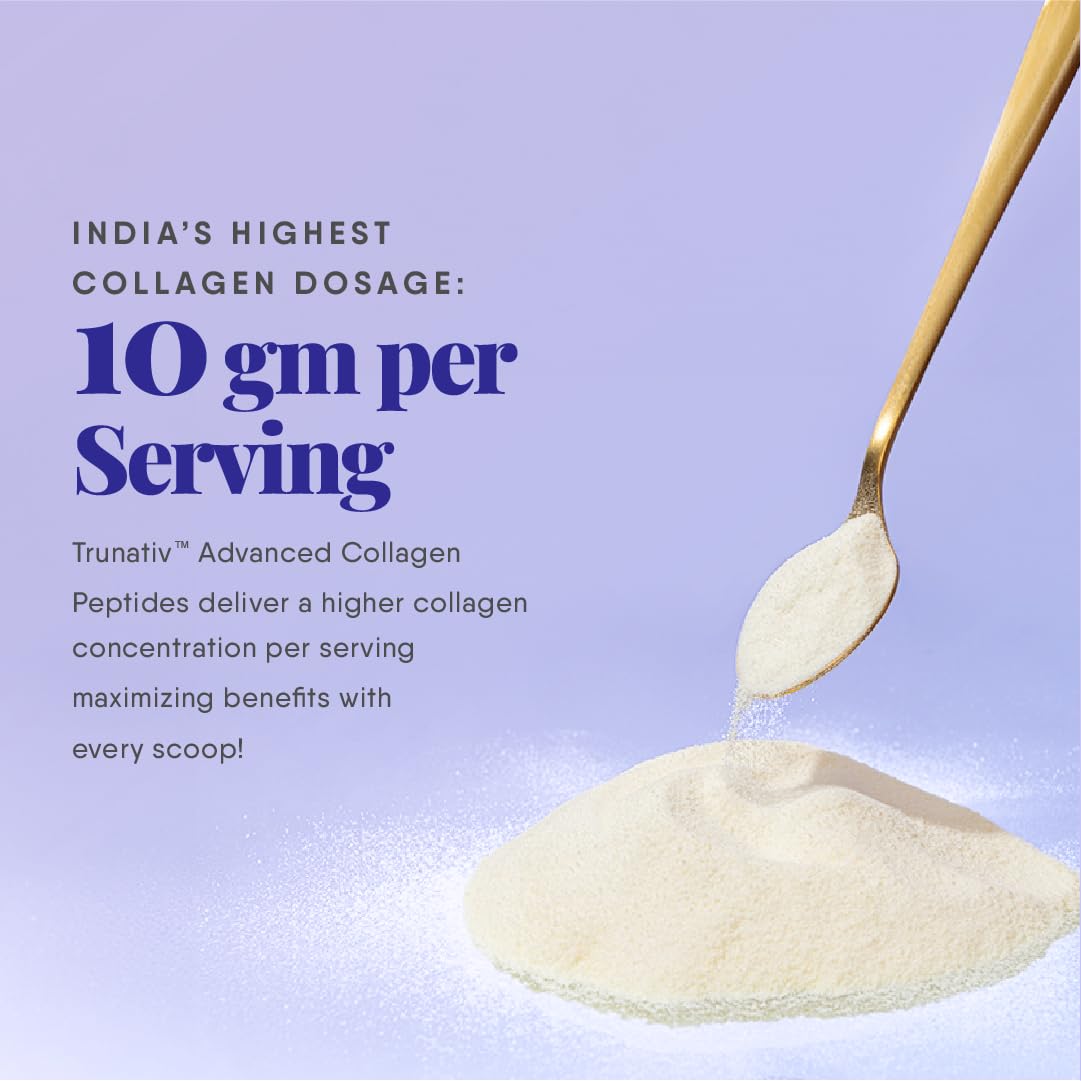 Trunativ Collagen Supplements | Advanced Japanese Marine Collagen Powder for Women & Men | Type 1 and 3 Hydrolyzed Peptides | Supplement with Hyaluronic Acid | Supports Skin Glow, Hair Growth, and Nail Strength | Unflavoured (200g)