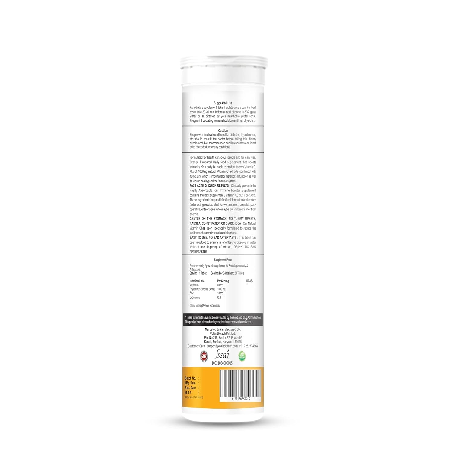 Supplement bottle with label on a white background