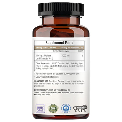 Supplement bottle with label on a white background