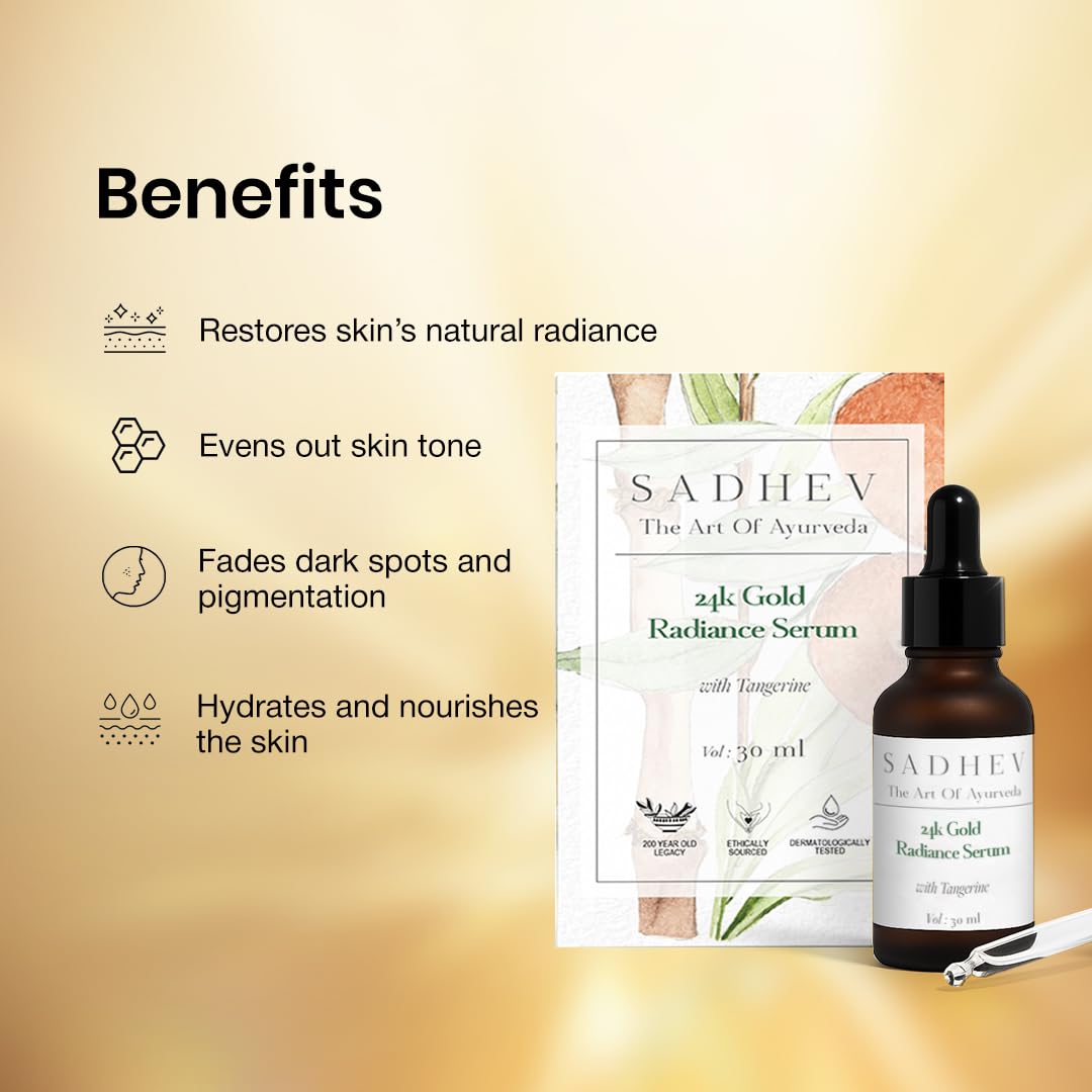 Sadhev Ayurvedic 24K Gold Radiance Serum - 30ml