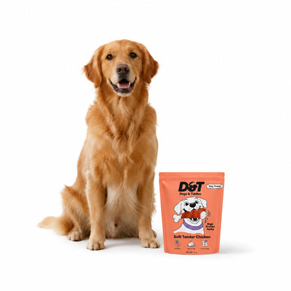 Dogs & Tiddles Soft Chicken Jerky Dog Treats for Puppies & Adult Dogs, 70g | Soft & Chewy High-Protein Dog Snacks | Grain-Free Training Treats & Puppy Rewards| Easily Digestible and Healthy