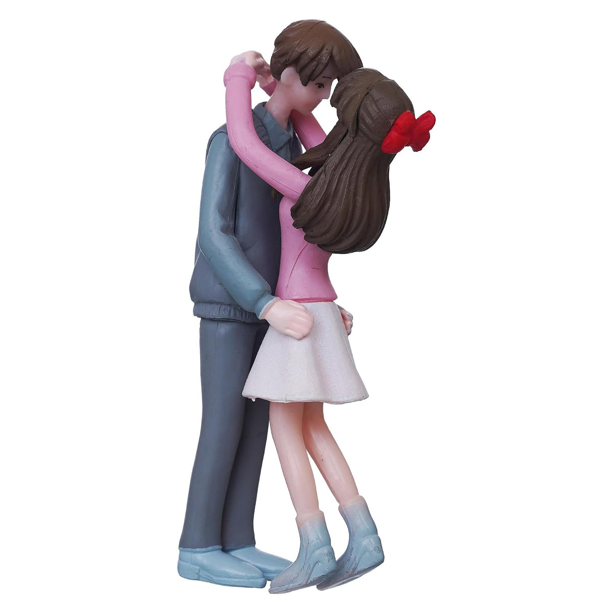 eCraftIndia Valentine Gift for Girlfriend Boyfriend Romantic Hugging Couple Statue Decorative Showpiece (Resin) Valentines Gift for Husband Wife Her Him Valentine Day Decoration Items