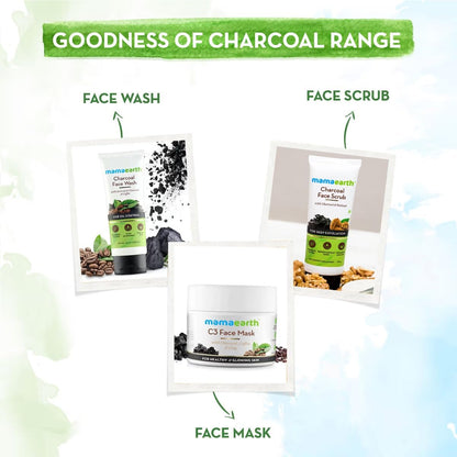 Mamaearth Charcoal Face Scrub for Oily and Normal skin, with Charcoal and Walnut for Deep Exfoliation - 100g