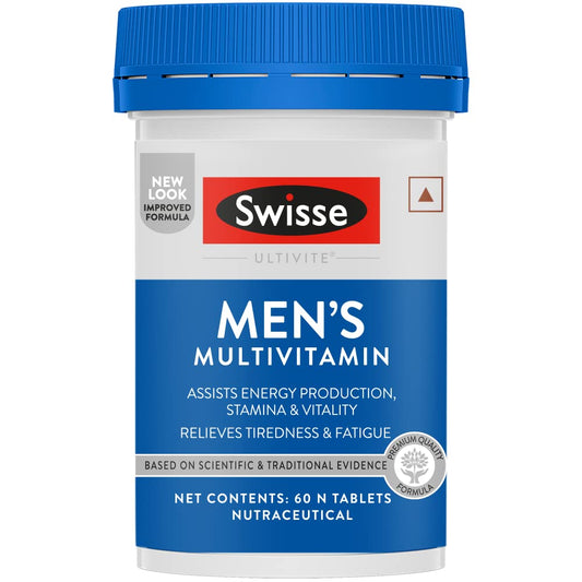 Zephivo Swisse Men's Multivitamin - Manufactured In Australia, Imported Multivitamin From Australia's No.1 Multivitamin Brand - Boosts Energy, Stamina & Vitality With Ginseng & 35 Other Vital Herbs, Vitamins & Minerals (60 Tabs)