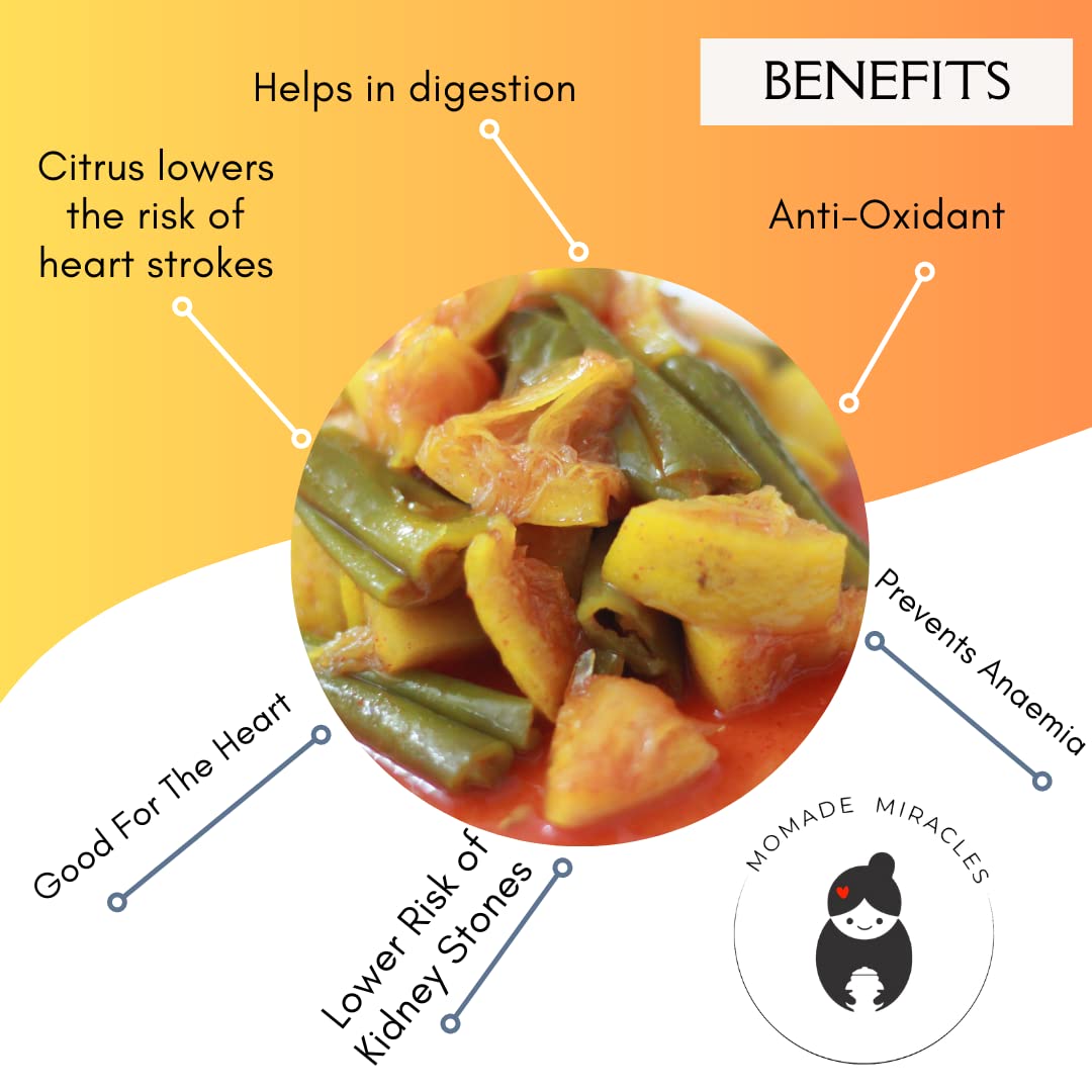 Momade Miracles Galgal Green Chilli Mixed Pickle| Oil-Free Galgal Ka Achaar with Spicy Green Chilies | Tangy, Salty, and Sour Himalayan Lemon Pickle | Made with Fresh Hill Lemons | Traditional Indian Flavor (400gm)