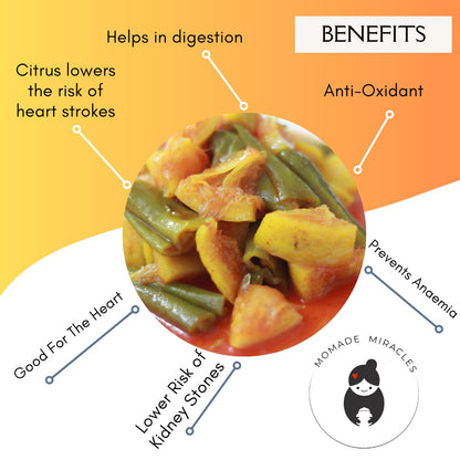 Momade Miracles Galgal Green Chilli Mixed Pickle| Oil-Free Galgal Ka Achaar with Spicy Green Chilies | Tangy, Salty, and Sour Himalayan Lemon Pickle | Made with Fresh Hill Lemons | Traditional Indian Flavor (400gm)