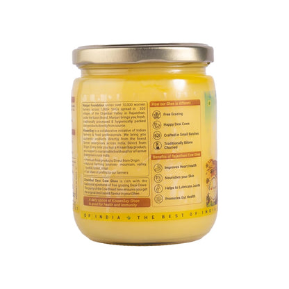 Kisaansay Chambal Desi Cow Ghee | 100% Pure Desi Cow Ghee | Traditionally Bilona Churned | Promotes Gut & Heart Health | Immunity Booster | Rich in Nutrients | Vedic Method | Authentic Ghee