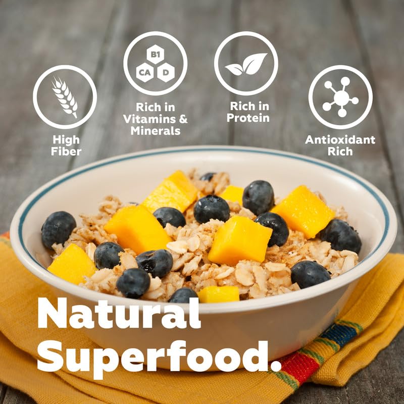 Yogabar No Added Sugar Oatmeal 1kg Pouch - with Alphonso Mango, Chia Seeds and Real Fruits & Berries - Whole Breakfast Oatmeal Cereal - Overnight Oats - with Rolled Oats