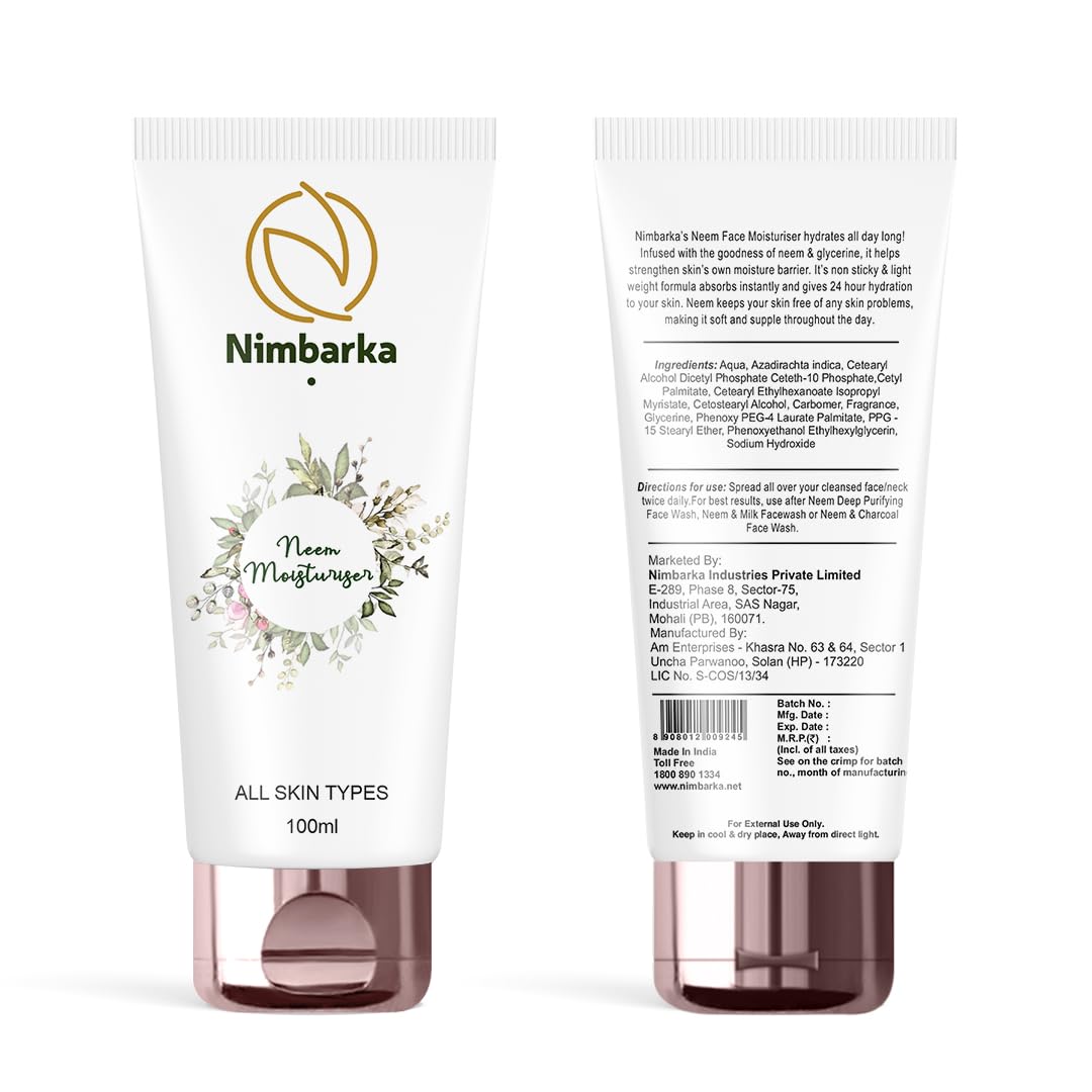 Neem Face Moisturizer | Hydrating & Nourishing Skin Cream for All Skin Types | Anti-Aging & Blemish Control with Neem Extract 100ml