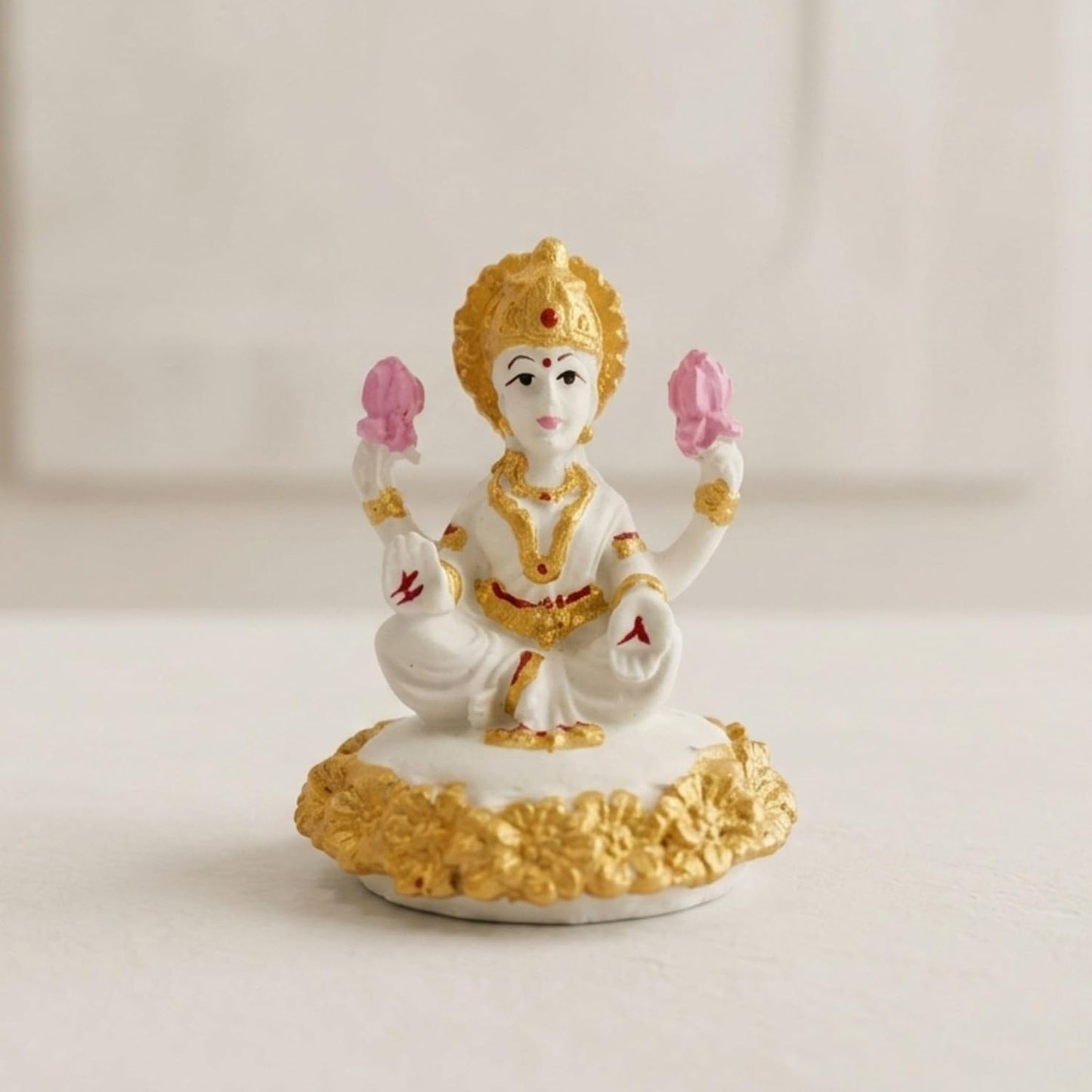 Gold Art India Laxmi Idol,Laxmi Statue for Home Decor,Laxmi MATA murti for Office Desk, & Laxmi Idol for Car Dashboard,Unique Wedding & Birthday Gift