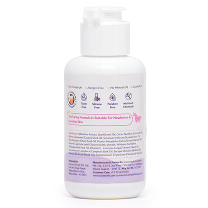 CITTA Natural Baby Massage Oil for New born & Kids | Enriched With Coconut, Olive & Almond oil for baby massage | Promote sleep and growth | Non-Sticky Baby Oil | 50 ml