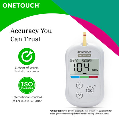 OneTouch Verio Test Strips | Pack of 50 Test Strips along with 50 Delica Plus Lancets | Blood Sugar Test Machine Testing Strips | Global Iconic Brand | For use with OneTouch Verio Flex Glucometer