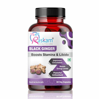 Black Ginger Capsules 500mg (60 Capsules) Which Improves Digestion & Boosts Immunity