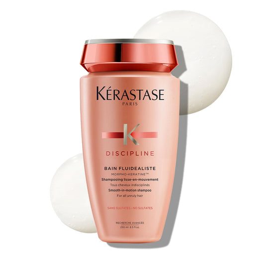 Kérastase shampoo bottle with a white background