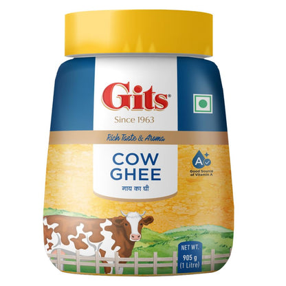 Gits Cow Ghee Jar| Aroma in every drop |Pure Veg, Pure Cow Ghee, Desi Ghee, No preservatives | Rich Taste & Aroma | Good source of Vitamin A, Delicious, Healthy & Nutritious | Good for Digestion, Heart, Skin and Hair | Homemade taste