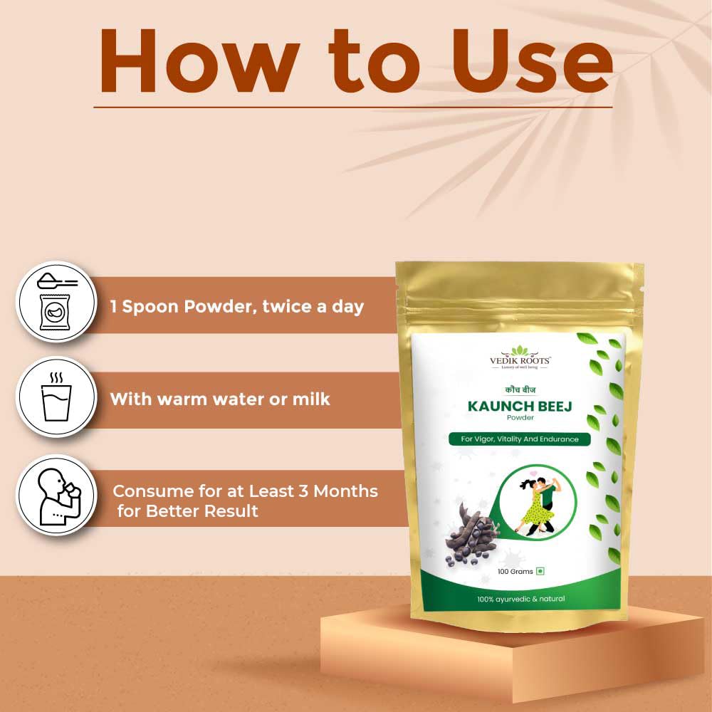 Kaunch Beej Powder - Tap Into The Power Of Ayurveda For Increased Strength And Stamina 100Gm (Pack of 1)