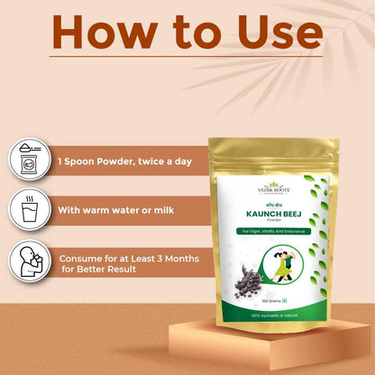 Kaunch Beej Powder - Tap Into The Power Of Ayurveda For Increased Strength And Stamina 100Gm (Pack of 1)