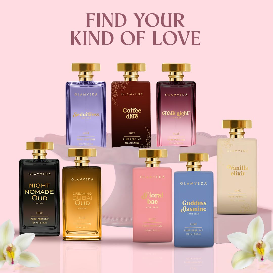 Glamveda Luxury Floral Bae Long Lasting | Perfume for Woman 100ml | Gifts for Woman | with Lily of the Valley, Orchid, Vanilla | Floral & Fruity Premium Fragrance Perfume for Women