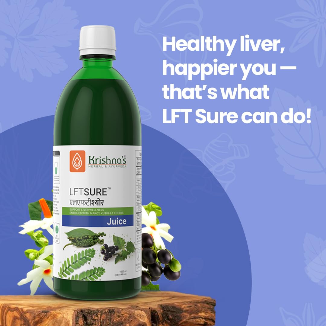 Krishna's LFT Sure Juice – Enriched With 13 herbs - Natural Liver Cleanse & Detox Drink | Supports Liver Health & Digestion - 1000 ml