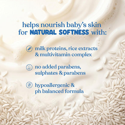 Johnson's Baby Milk & Rice Cream 50g | Face & Body Moisturizer | With Milk Protein, Rice Extracts & Multivitamins | Nourishes Dry & Sensitive Skin | Hypoallergenic | No Parabens or Sulphates