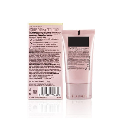 Pink skincare tube with label on a white background