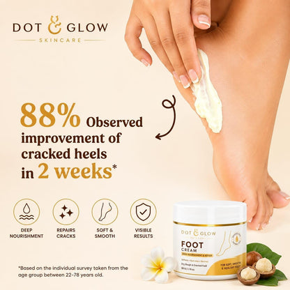 Dot & Glow Moisturizing Foot Cream 50g | Shea Butter, Aloe Vera & Vitamin E with Natural Oils | Hydrating Foot Care Cream for Dry, Rough & Cracked Feet | Men & Women