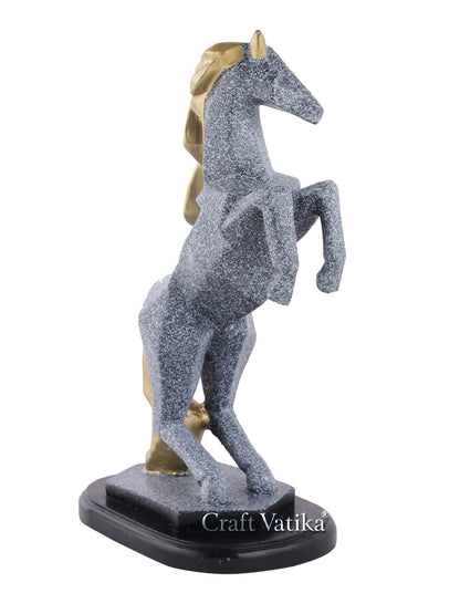 Horse with Uplifted Legs Standing Showpiece Statue for Home Decor Office Living Room Decoration Gift Item (Inches), Resin