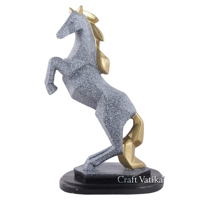 Horse with Uplifted Legs Standing Showpiece Statue for Home Decor Office Living Room Decoration Gift Item (Inches), Resin