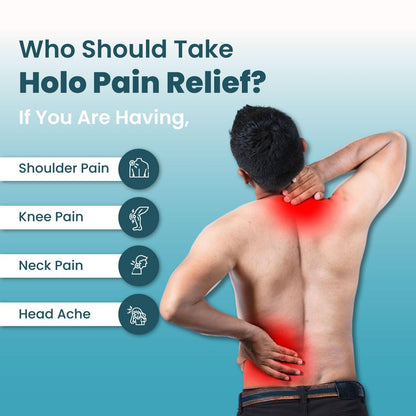 ZEROHARM Holo Pain Relief Tablets | Willow Bark, Boswellia, Turmeric & Ginger | Pain Management | Reduces Inflammation, Relieves Knee Pain & Improves Mobility | Non-Addictive | 60 Veg Tablets