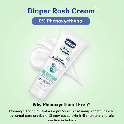 Chicco Baby Moments Diaper Rash Cream, New Advanced Triple Protection Skin Shield Formula with Natural Ingredients to Prevent Rashes & Irritation, No Phenoxyethanol & Parabens (100g)