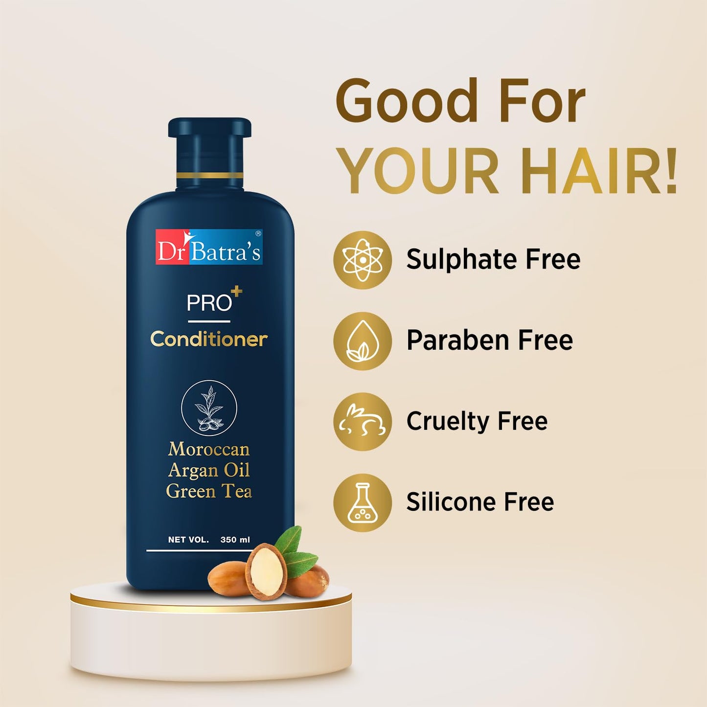 Dr Batra's Pro Conditioner 350Ml Each, Enriched With Moroccan Argan Oil, Green Tea, Vitamin B, For Healthy & Soft Hair, Damage Repair, Sls & Paraben Free