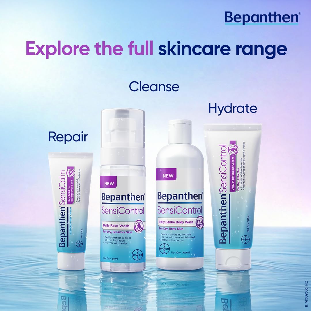 Bepanthen SensiControl Daily Moisturizing Cream (100g), World’s No.1 Skincare Brand For Dry & Sensitive Skin, Moisturizer for Dry Skin & Hydration in Summer, Clinically Proven Barrier Repair, Dermatologically Approved