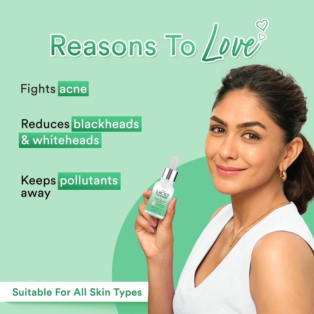 Lacto Calamine 2% Salicylic Acid Face Serum | 30ml | Face Serum For Acne, Blackheads, Oil control, Open Pores & Clear Skin | Dermatologically Tested & Fragrance Free