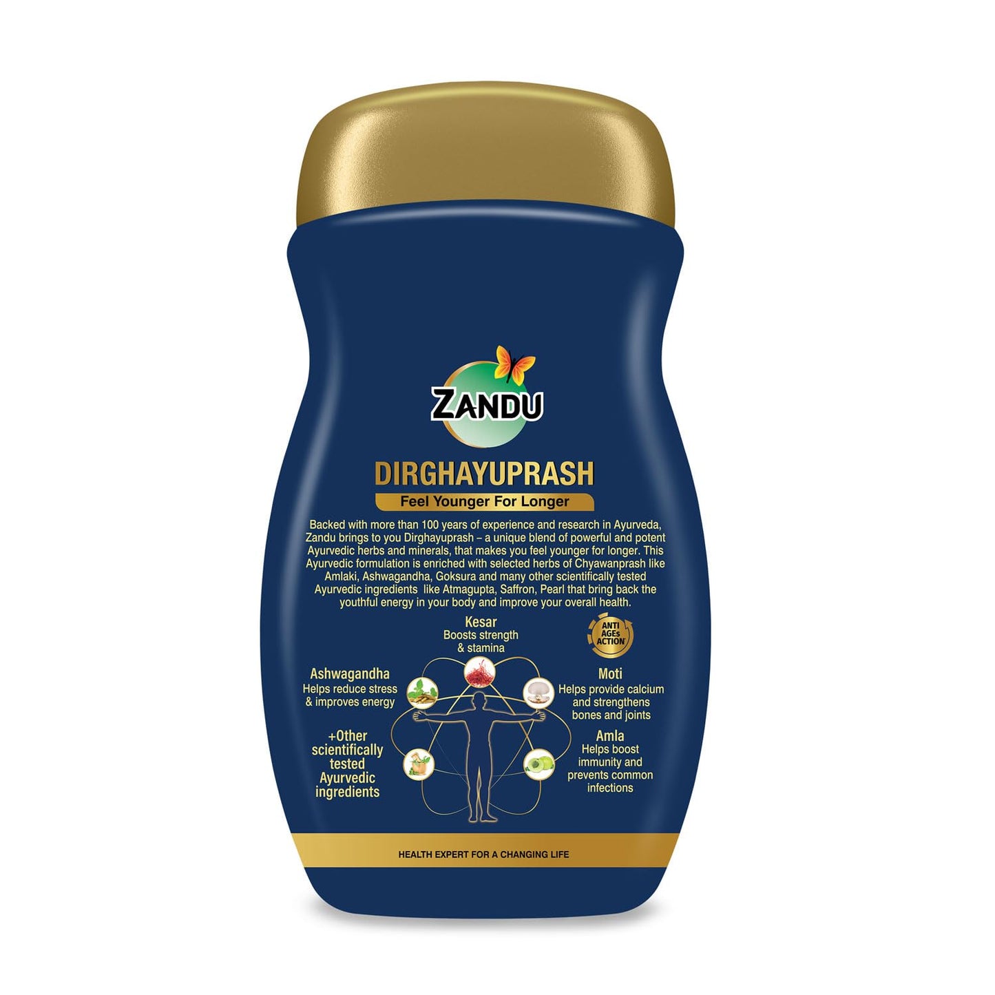 Zandu Dirghayuprash(900g) Anti AGEs Action*| Boosts Energy, Strength, Stamina | Helps Strengthens Bones & Joints | Goodness of Chyawanprash for 3X Immunity# | Helps Delay Skin Ageing | Scientifically Proven
