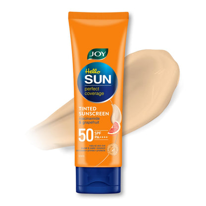 Joy Natural Tone Tinted Sunscreen SPF 50 PA+++ with Niacinamide For Normal & Oily Skin (50ml) | Mattifying, Water Resistant & Easy Blending Face Sunscreen for Sun Protection