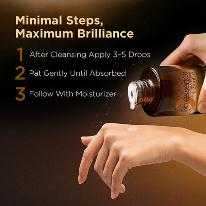 Bio-Essence Bio-Gold 24K Gold Black Gold Water (100ml) | Essence for Hydrating skin, Smoothening wrinkles, Glowing skin and Reducing Dark spots | For all skin types