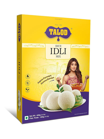 Talod Instant Rice Idli Flour Mix | Soft & Fluffy South Indian Idli Premix | Ready to Cook Batter | Healthy Traditional Breakfast | No Artificial Colors and Flavours | Any time Snacks - 400g