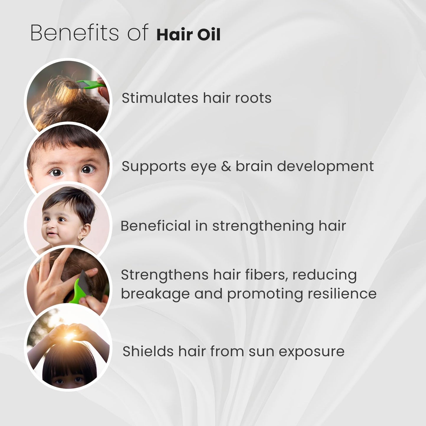 BabyOrgano Ayurvedic Nourishing Hair Oil for Babies & Kids (0-3 Years) – Best Hair Growth Oil – Soothes Cradle Cap – 100% Natural – Promotes Healthy Hair & Scalp – 100ml