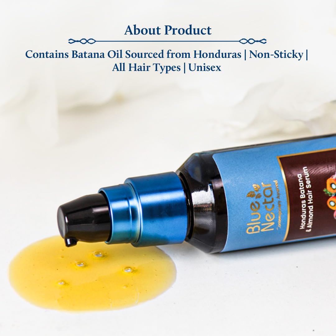 Blue Nectar Batana Hair Serum for Fuller & Thicker Hair | Plant Based Alternate to Redensyl | Advanced Hair Growth Serum for Dry & Frizzy Strands | For Women & Men (18 Herbs, 50ml)