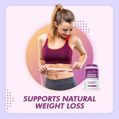 Zephivo HealthyHey Nutrition Chromium Picolinate -Support Glucose Metabolism (High Absorption) 120 Capsules, Non-GMO, Gluten Free
