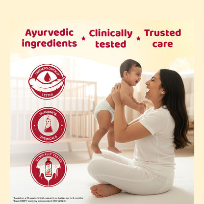 Dabur Lal Tail : Ayurvedic Baby Massage Oil 500Ml|Clinically Tested 2X Faster Physical Growth For Stronger Bones And Muscles