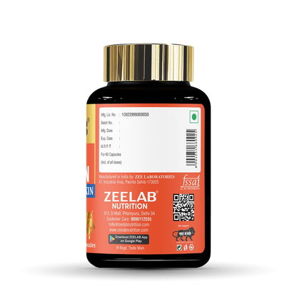Zeelab Nutrition supplement bottle with gold cap on a white background