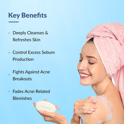 Fixderma Salyzap Salicylic Acid Soap with Vitamin E | Face & Body Soap for Acne-Prone & Oily Skin | Unclog Pores | Controls Excess Sebum | Anti Acne Soap | 75g