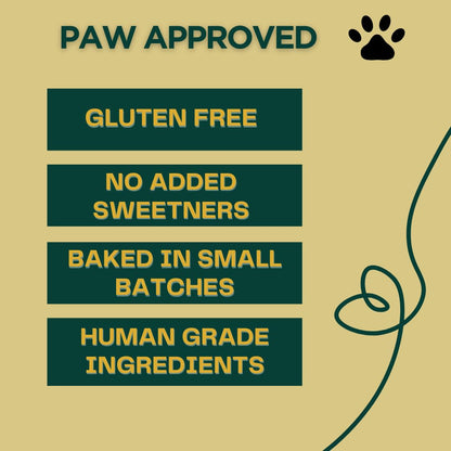 PAWS FOR GREENS Vegan Dog Treats, 100% Natural Plant-Based & Gluten-Free Crunchy Biscuits, Healthy Meat-Free Snacks for Dogs, Vegetarian Training Treats for All Breeds, 100g