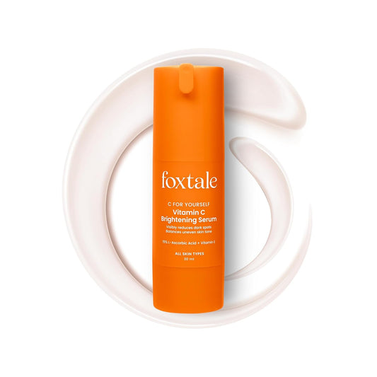 Foxtale 15% Vitamin C Face Serum for Glowing Skin | Purest Vitamin C (L-Ascorbic Acid) with Vitamin E | Moisturizing Serum for Sensitive Skin | All Skin Types | Face Serum for Men & Women | 30 ml